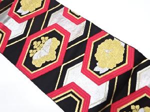 アンティーク 亀甲に牡丹・桐模様織り出し袋帯(着用可)